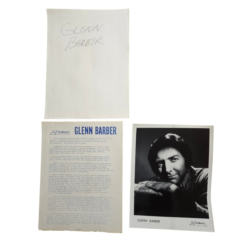 Glenn Barber Country VTG 50s-70s Country Music 8x10‎ Press Photo & Press Release